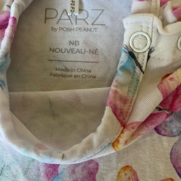 Posh Peanut Parz Multicolor Butterfly Bodysuit NB - Picture 2 of 5